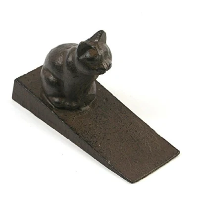 Image of Cat Heavy Cast Iron Door Stop Doorstop Wedge