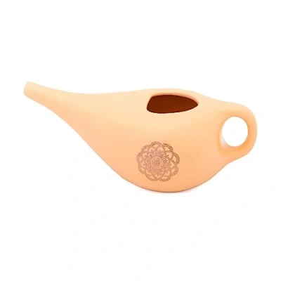 Image of Bodhi Neti Pot Nose Rinse Jug Ceramic with Mandala (Gold) for Shower Nethi
