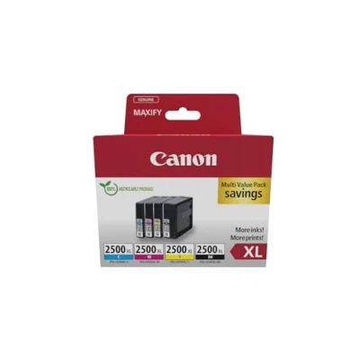Image of Canon PGI 2500 XL C M Y BK Pack of 4 cartridges Yield (Black Cyan Magenta Yellow XL) Genuine (Recycled Cardboard Multipack)