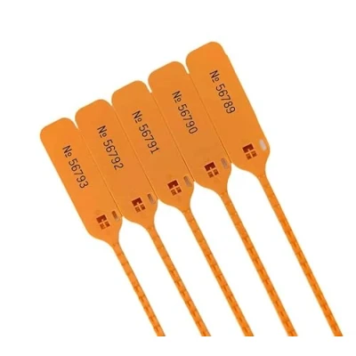 Image of Numbered Bag Tags with Grip Straps, Trace Seals 250mm (Orange, 100)