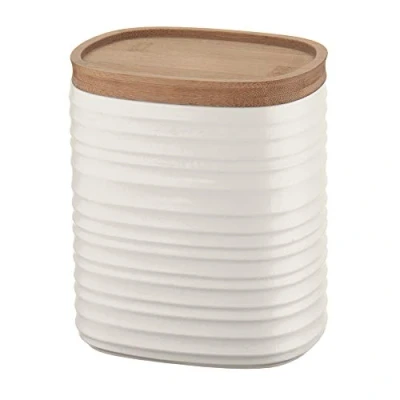 Image of Guzzini Jar, Post consumed recycled polyester ereastic, bamboo, Milk White, One Size