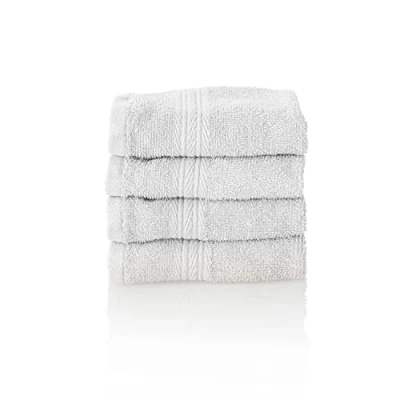 Image of Glart Premium Set of Terry Hand Towels, Colour: White, 4X Guest Towels 30 X 50 cm