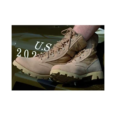 Image of Mil Tec US Army Desert Combat Jungle, Patrol Mens Boots, tan Suede Leather, Beige, 40 EU