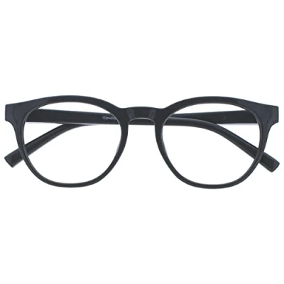 Image of OPULIZE Blu Reading Glasses with Blue Light Blocking Cool Round Frame Spring Hinges Improve Sleep Computer Gaming Anti Reflective Grey Mens Womens B5 7 +1.50