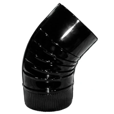Image of Vitrified Black Stove Elbow 110 mm 45.