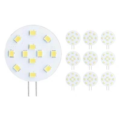 Image of SEBSON G4 LED Bulbs Warm White 2900K 2.5W 10 Pack 20W Replacement for Light Bulb, 200lm, 130º Beam Angle 12V DC Non dimmable G4LT Round