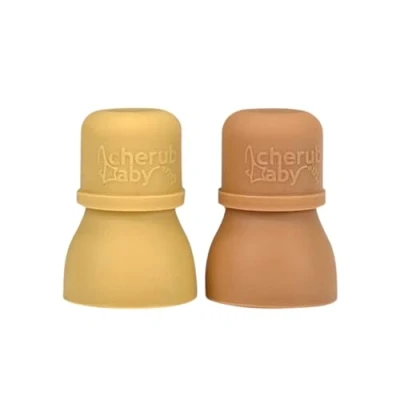 Image of Silicone Baby Food Pouch Soft Spouts 2PK Mimosa/Caramel