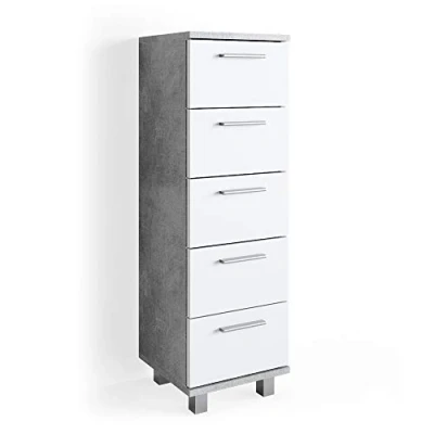 Image of Vicco Bathroom cabinet Ilias, Concrete, 30 x 95 cm