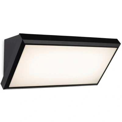 Image of Nitro LED Resin Wall Light Black with White Polycarbonate Diffuser IP65