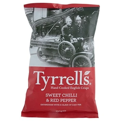 Image of Tyrrells Hand Cooked English Crisps Sweet Chilli &amp; Red Pepper (150g)