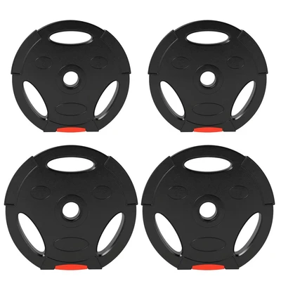 Image of Olympic Weight Plates Set for Home Gym, 2 x 7.5kg, 5kg, Black Sportnow