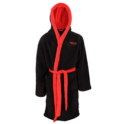 Image of Stranger Things Logo Black Bathrobe