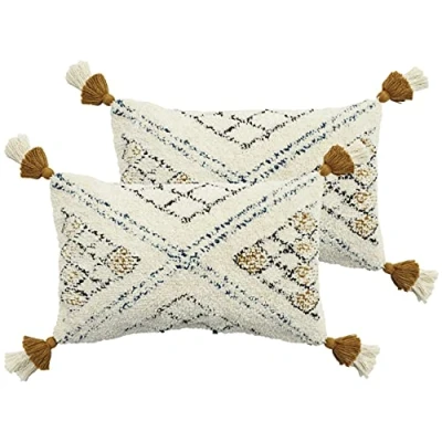 Image of furn. Atlas Cushions (Twin Pack) Yellow Cotton Size 30 cm x 50