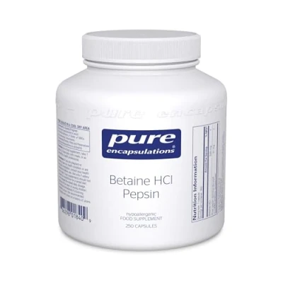 Image of Pure Encapsulations Betaine HCl Pepsin Acidic with Protein Digesting Enzyme 250 Capsules