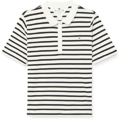 Image of Tommy Hilfiger Stripe Polo shirt, Women&#039;s, Size: XXL, Ecru/desert sky