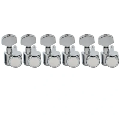 Image of Musiclily Pro 6 inline 2 pins Guitar Locking Tuners Machine Heads Tuning Pegs Keys Set for Fender Strat Tele Style Electric Guitar, Chrome