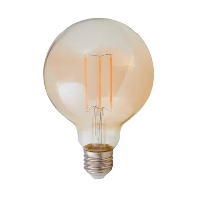 Image of Lindby E27 LED globe bulb filament 6W 500lm, amber 1,800K