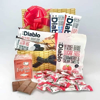 Image of Sugar Free Box Food Hamper Biscuits Cookies Chocolate Tea Sweets