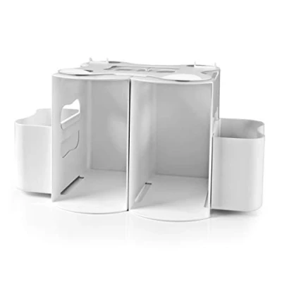 Image of Prince Lionheart 2 In 1 Nappy Depot Changing Accessory Clear The Clutter Organiser Flexible System Holds 18 Large Nappies &amp; Essentials, White