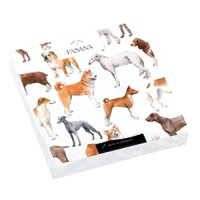 Image of 20 napkins, various dog breeds, dogs, animals, animal motif, table decoration, decoupage, napkin technology, 33 x cm