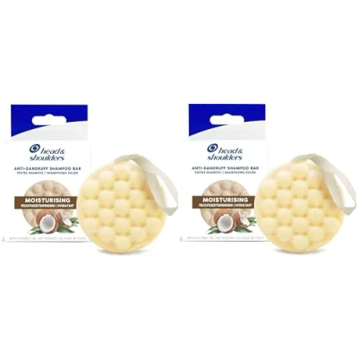 Image of 2 x Head &amp; Shoulders Anti Dandruff Solid Shampoo Bar, Moisturising, With Coconut Oil, 70g