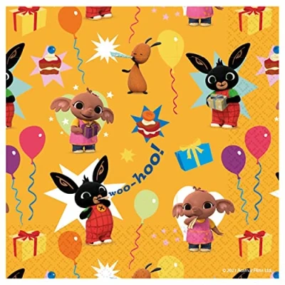 Image of amscan 9911883 Official Licensed Bing 33cm Lunch Napkins (16 Pack) Party Supplies