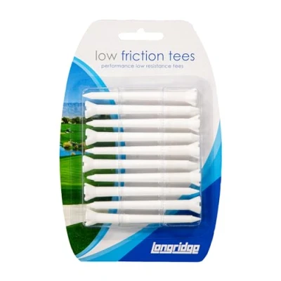 Image of Longridge Plastic Low Friction Golf Tee (Pack of 10) White