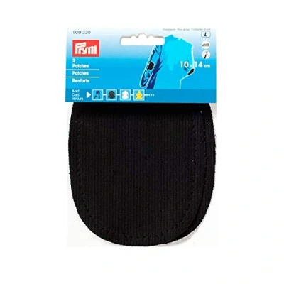 Image of Prym Patches Cord for ironing/sewing on 14x10 cm black, Cotton, 14 x 10