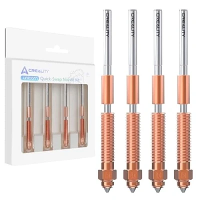 Image of Creality Official K1C Nozzles, Quick Swap 3D Printer Nozzle Kit 0.4mm, 0.6mm, 0.8mm 4PCS, Ender 3 V3 Nozzles Copper Alloy and Hardened Steel for K1C, V3, 3V3 Plus Printers