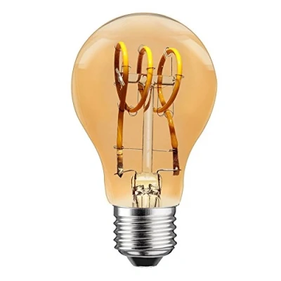 Image of LED Spiral Filament 3W E27 Clear Gold Lustre Extra Warm White 1800 K Dimmable, AGL A60, 3.00watts 230.00volts