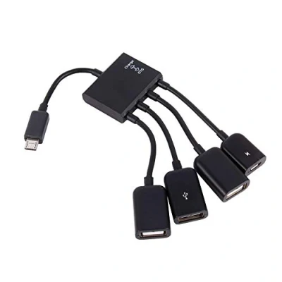 Image of 4 Port Micro USB Adapter Cable, OTG Hub Cable for Android Tablet Smartphone