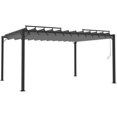 Image of vidaXL Gazebo with Louvered Roof 3x4 m Anthracite Fabric and Aluminium