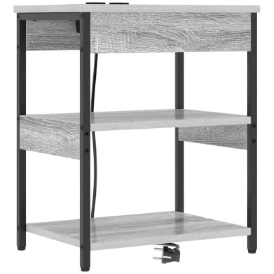Image of vidaXL Bedside Cabinet Grey sonoma 41 x 31 51 cm Engineered wood