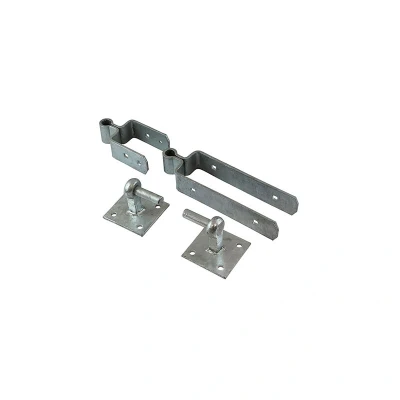 Image of 2x TIMCO Double Strap Hinge Set with Hook on Plate Hot Dipped Galvanised DSFH300G