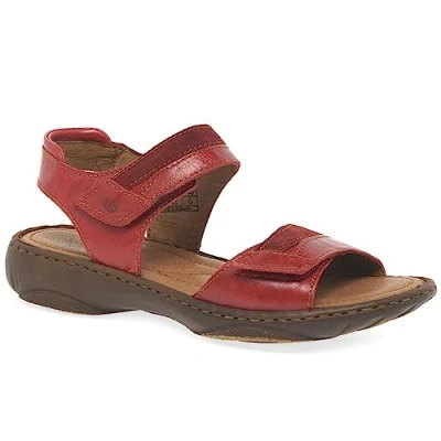 Image of Josef Seibel Debra 19 Womens Leather Sandals 6/39 Red Combi