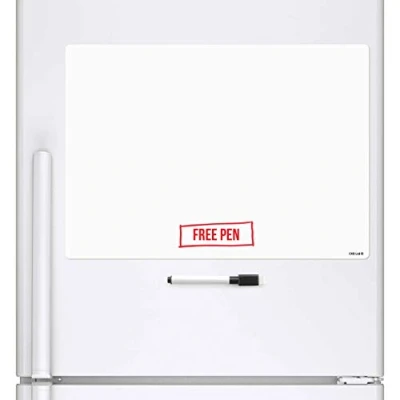 Image of CKB LTD® BLANK Dry Wipe Magnetic Whiteboard Fridge Board Magnet Signage Sheet With Marker White &amp; Pen Drywipe Kitchen Memo Notice Large Daily Menu Planner (A3)