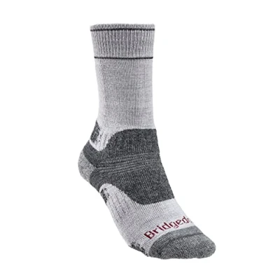 Image of Bridgedale HIKE Midweight Merino Performance Boot Original Women&#039;s Large Silver/Grey