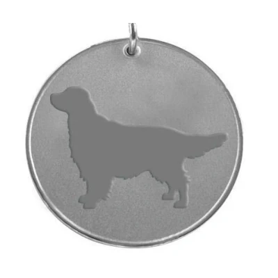 Image of County Engraving Personalised Golden Retriever Dog Pet ID Tag Disc Enter Your Own Custom Text