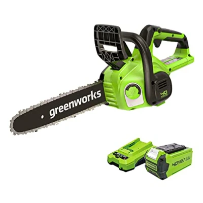 Image of Greenworks Cordless Chainsaw Battery Powered , 12 Inch (30cm) Bar Length, 4.2m/s Chain Speed, 2.6kg, Auto Oiler, 40V 2AH &amp; Charger, 3 Year Guarantee G40CS30IIK2