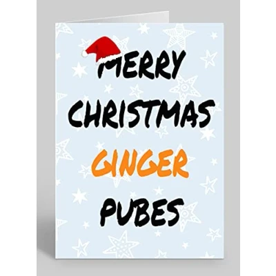 Image of Merry Christmas Ginger Pubes Rude/Funny Premium Quality Card