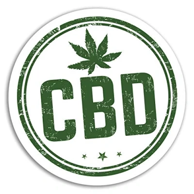 Image of 2 x 10cm CBD Oil Vinyl Stickers Cannabis Weed Sticker Laptop Luggage #17983 (10cm Wide)