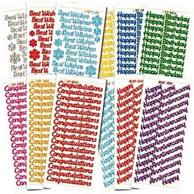 Image of Creative Products Craftstickers Holographic Textlines Bold Stickers, Multi Colour, 23 x 10 1 cm