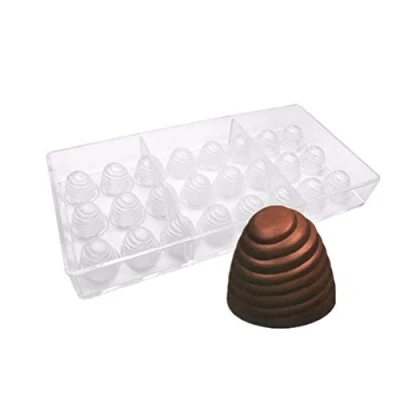 Image of 24 Holes 3D Spiral Chocolate Mould,PC Clear Polycarbonate Molds,Plastic Oven Baking Mold,DIY Bakeware Tray,Rectangle Confectionery Pastry Maker Tools,Baking Dish