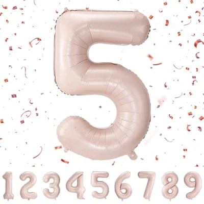 Image of Number 5 Balloons 5,Pink Balloon 40 Inch Giant Helium Foil for Boys Girls Party Decor Birthday Anniversary Graduation Decorations Supplies
