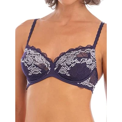 Image of Wacoal Womens Lace Perfection Underwired Bra Evening Blue Polyamide Size 32FF