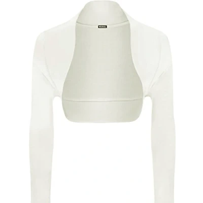 Image of WearAll Ladies Long Sleeve Shrug Womens Bolero Cardigan Top Cream 20 22