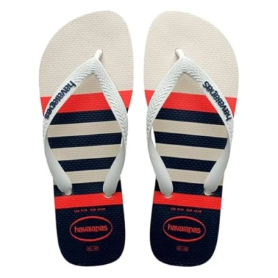 Image of Havaianas Top Nautical, White/White/Navy Blue, 6.5/7