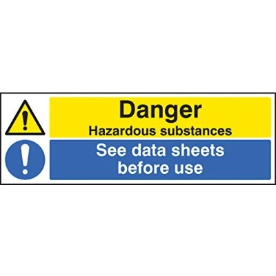 Image of Warning Signs Danger hazardous substances see data sheets Rigid Plastic
