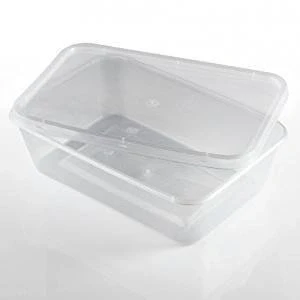 Image of wecansourceitltd® 250 x Rectangular 650ml Microwave Clear Plastic Food Containers Freezing Takeaway Hot Cold Foods