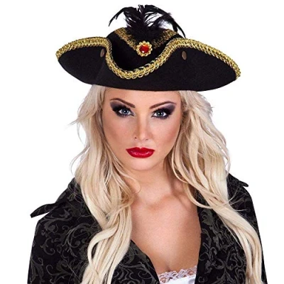 Image of Boland 10232558 81931 pirate Hat, Black Gold, Standard Size